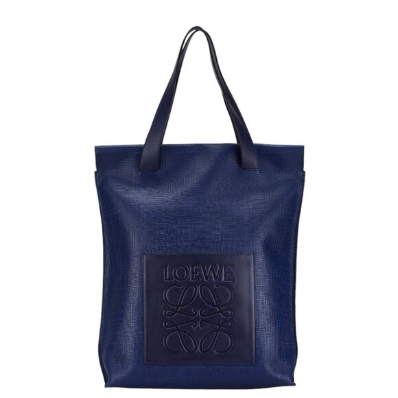 LOEWE Navy Leather Shoulder Bag - Picture 1 of 9